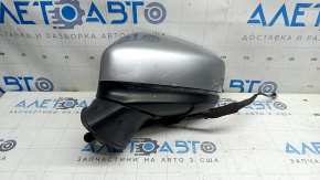 Зеркало боковое левое в сборе Mazda CX-5 17-24 6 пинов, BSM, подогрев, поворотник, серебро, трещина в корпусе
