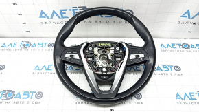 Руль в сборе BMW X5 G05 19-26 кожа черная с подогревом, с лепестками, кнопками, накладкой, блоком управления и вибромотором, , Sport, царапины, под чистку
