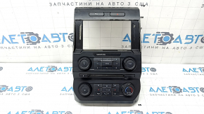 Comandă multimedia cu climatizare pentru Ford F150 15-20, neagră, cu butoane pentru dezactivarea controlului de stabilitate și a luminilor de urgență cu oprire automată, mâner lipsă, zgârieturi, neces