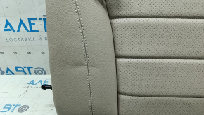 Спинка заднего ряда сидений 2 ряд левая Mercedes GLC 16-22 кожа бежевая, белая строчка, перфорация, с ремнем, под чистку