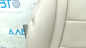 Tapițerie pernă scaun șofer Mercedes GLC 16-22, piele bej, cusături albe, perforație, încălzire, defect piele