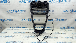 Ornamente centrale bord Mercedes GLC 20-22, lemn maro cu iluminare din spate, cu deflectoare, zgârieturi