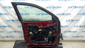Дверь в сборе передняя левая Jeep Cherokee KL 14-20 keyless, красный PRV, накладка структура, царапина, тычки