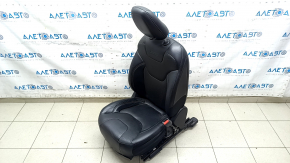 Пассажирское сидение Jeep Cherokee KL 19-23 с AIRBAG, кожа черная с перфорацией, электро, примято, потерто, под чистку, царапины