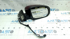 Ansamblu oglindă retrovizoare dreapta pentru Jeep Cherokee KL 14-23, 7+7 pini, semnalizare, încălzire, iluminare spate, memorie, BSM, roșu, uzat