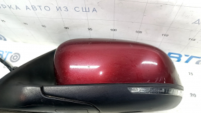 Ansamblu oglindă retrovizoare stânga pentru Jeep Cherokee KL 14-23, 7+7 pini, semnalizare, încălzire, iluminare spate, memorie, BSM, PRV roșu, fără element, uzat