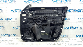 Обшивка двери карточка передняя левая Mazda CX-50 23-26 черная, вставка кожа черная, вставка ткань черная, подлокотник кожа черная, с ручкой, потерта