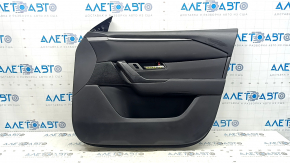 Обшивка двери карточка передняя правая Mazda CX-50 23-26 черная, вставка кожа черная, вставка ткань черная, подлокотник кожа черная, с ручкой