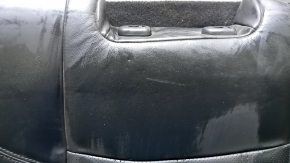 Spătarul scaunelor din spate, al 3-lea rând, stânga, Infiniti JX35 QX60 13-15, piele neagră, perforată, încrețită