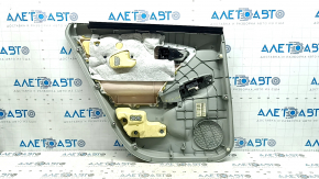 Ornamente ușă, spate stânga, Toyota Prius 30 10-15, gri cu inserție din material textil gri, cotieră din material textil gri, structură de montare gri, zgârieturi, urme de zgârieturi, curățare chimică