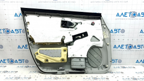 Обшивка двери карточка передняя правая Toyota Prius 30 10-15 серая с серой вставкой ткань, подлокотник серый ткань, молдинг серый структура, с ручкой, с кнопками управления, царапины, под чистку