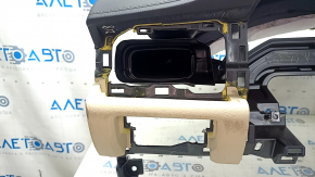 Торпедо передняя панель с AIRBAG Lexus ES300h ES350 13-18 черная с бежевыми накладками, надломаны крепления, под чистку