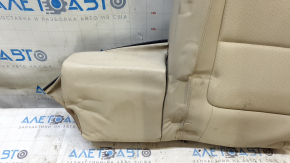 Обшивка спинки заднего сиденья 2-го ряда левая VW Tiguan 09-17 кожа бежевая, перфорация, под чистку, замятость