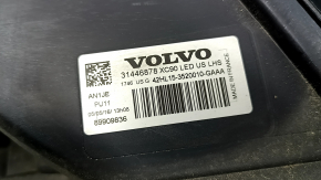 Фара передняя левая в сборе Volvo XC90 16-18 LED, под полировку, паутинка
