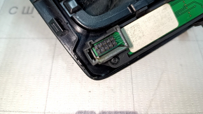 Manetă schimbător de viteze cu capac VW Passat b8 16-19 SUA, piele neagră, capac lucios, tip 2, zgârieturi și urme de zgârieturi, crom exfoliat