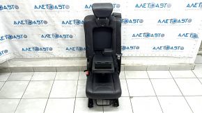 Banchetă spate centrală Volvo XC90 16-23, din piele neagră, pentru 3 rânduri, cu centură de siguranță, necesită curățare, îndoită, cu zăvor rupt