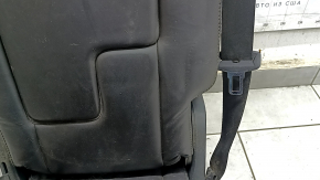 Banchetă spate centrală Volvo XC90 16-23, din piele neagră, pentru 3 rânduri, cu centură de siguranță, necesită curățare, îndoită, cu zăvor rupt