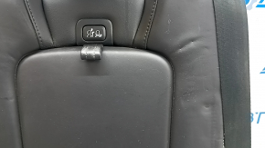 Banchetă spate centrală Volvo XC90 16-23, din piele neagră, pentru 3 rânduri, cu centură de siguranță, necesită curățare, îndoită, cu zăvor rupt