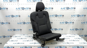 Banchetă spate dreapta, rândul 3, Volvo XC90 16-23, piele neagră, nappa, perforație, lovită, rugină, fără căptușeală, curățare chimică