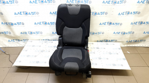 Banchetă spate, rândul 2, dreapta, Jeep Cherokee KL 14-15, material textil negru cu inserții gri închis, necesită curățare, suport ruginit