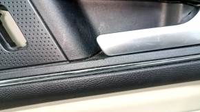 Обшивка двери карточка передняя правая Ford Edge 19-24 серая с черным Bang & olufsen, подлокотник кожа черная, вставка кожа серая, с ручкой, тычки