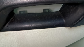 Обшивка двери карточка передняя левая Ford Edge 19-24 серая с черным Bang & olufsen, подлокотник кожа черная, вставка кожа серая, с ручкой, вмятины, под чистку