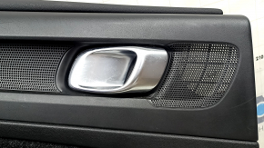 Panou ușă negru, spate stânga, Volvo XC40 19-25, cotiera din piele neagră, cu mâner, zgârieturi
