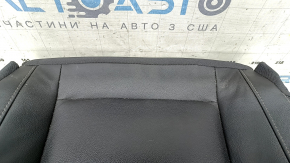 Обшивка подушки водительского сиденья Volvo XC40 19-26 черная кожа с серой строчкой, подогрев, потрескана, под химчистку
