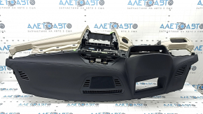 Торпедо передняя панель с AIRBAG BMW X1 F48 19-22 кожа черная с бежевым Oyster под проекцию, под чистку