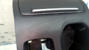 Накладка центральной консоли подстаканники Volvo XC40 19-26 2 части, черный, царапины, под чистку, надлом крепления