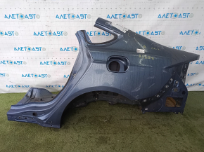 Aripă spate stânga Ford Fusion mk5 13-20 pe caroserie, albastră, ruginită, zgârietură, denivelare