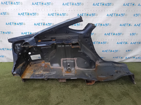 Aripă spate stânga Ford Fusion mk5 13-20 pe caroserie, albastră, ruginită, zgârietură, denivelare