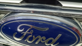 Решетка радиатора grill Ford Edge 19-24 под камеру, в сборе со значком, под камеру, тычки