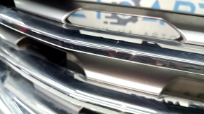 Решетка радиатора grill Ford Edge 19-24 под камеру, в сборе со значком, под камеру, тычки