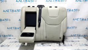 Spătar banchetă spate, rândul 2, stânga, Ford Edge 15-24, piele gri perforată, încălzită, cu cotieră, cu centură, ciobituri