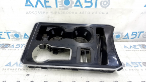 Накладка центральной консоли с подстаканником Ford Edge 19-24 черная, под парктроники, царапины, полез хром, под чистку