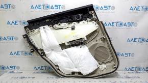 Panou decorativ ușă spate dreapta Ford Edge 19-24 gri cu negru, cotiera piele neagră, inserție piele gri, cu mâner, îndoit