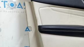 Panou ușă stânga față, Ford Edge 19-24, gri cu negru, Bang & Olufsen, cotieră din piele neagră, inserție din piele gri, cu mâner, zgârieturi, crestături, element de fixare rupt, necesită curățare