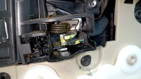 Panou ușă stânga față, Ford Edge 19-24, gri cu negru, Bang & Olufsen, cotieră din piele neagră, inserție din piele gri, cu mâner, zgârieturi, crestături, element de fixare rupt, necesită curățare