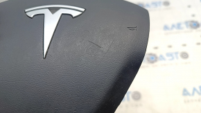 Подушка безопасности airbag в руль водительская Tesla Model Y 20-25 черная, царапины