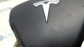 Подушка безопасности airbag в руль водительская Tesla Model Y 20-25 черная, царапины