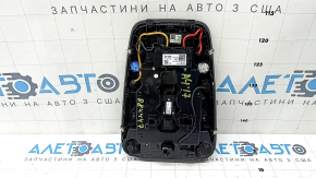 Плафон освещения передний в сборе Audi A4 B9 17-19 черный, под люк, с кнопкой SOS, царапины, надломано крепление