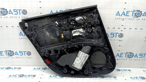 Panou ușă spate dreapta negru pentru Audi A4 B9 17-19, cotieră din piele neagră, inserție din piele neagră, Bang & Olufsen, cu mâner și grile difuzoare, zgârieturi, suport fonoabsorbant rupt