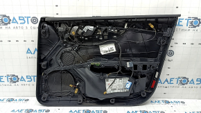 Panou ușă stânga față negru pentru Audi A4 B9 17-19, cotieră din piele neagră, inserție din piele neagră, pentru memorie scaun, Bang & Olufsen, curățare chimică, strat de protecție mâner decojit