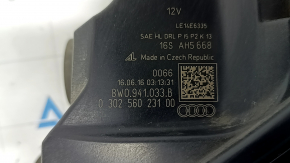Фара передняя левая в сборе Audi A4 B9 17-19 Full LED, под полировку, паутинка