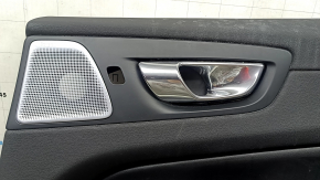 Panou ușă negru, spate dreapta, Volvo XC60 18-25, cotieră, piele Nappa neagră, tapițerie Bowers & Wilkins, zgârieturi
