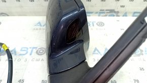 Зеркало боковое правое в сборе Audi A4 B8 08-16 12+2 пинов, память, поворотник, автозатемнение, BSM, синие, царапины, в клее