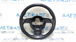 Volan fără volan Audi A4 B8 13-16, 3 spițe, piele neagră, fără butoane, fără ornamente, zgârieturi