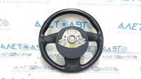 Руль голый Audi A4 B8 13-16 3 спицы, кожа черная, без кнопок, без накладки, царапины