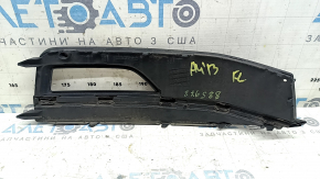 Решетка переднего бампера левая Audi A4 B8 13-16 рест, S line, структура, черный глянец с хром, под ПТФ